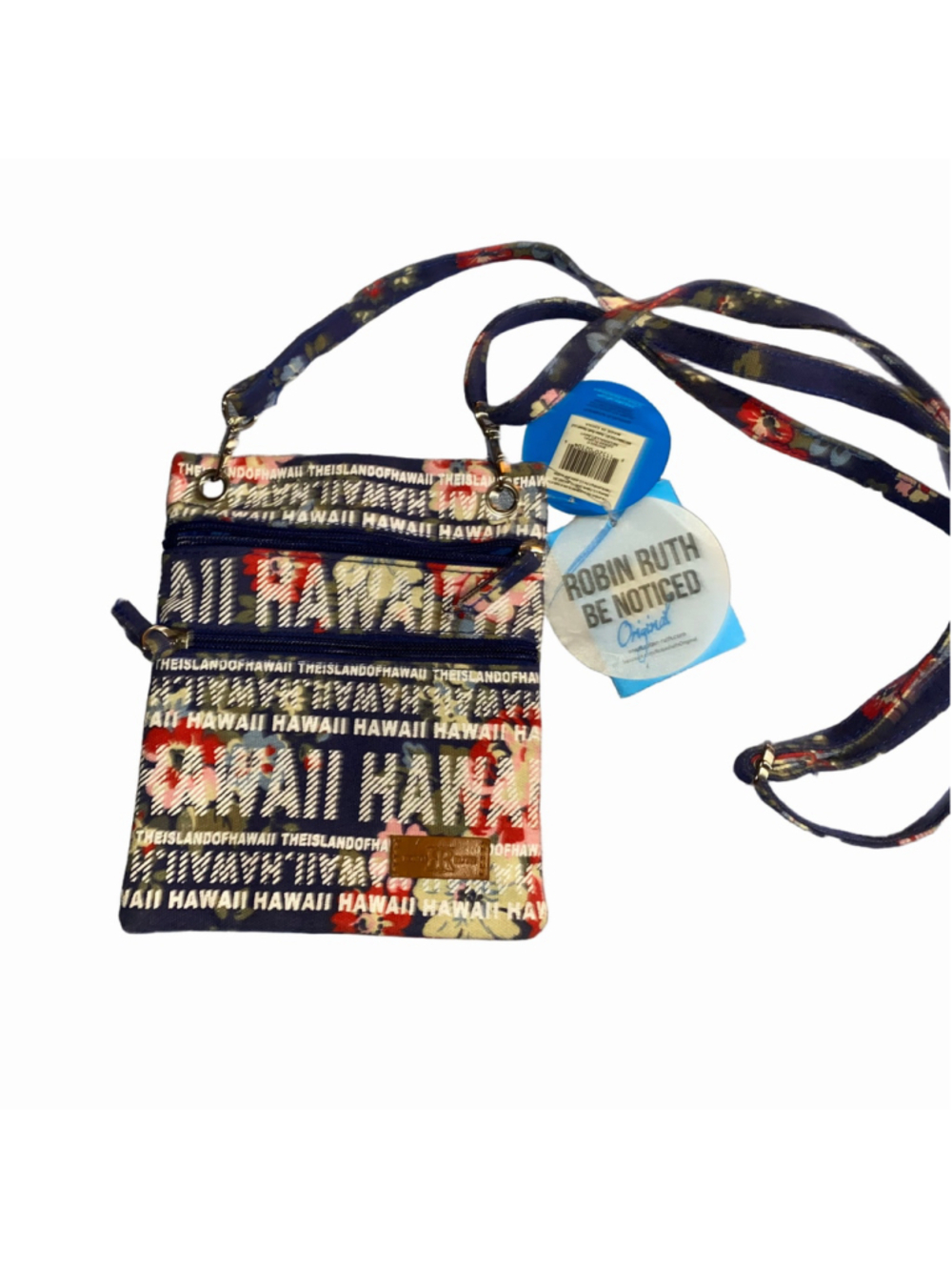 Women's Robin Ruth Hawaii Crossbody Bag Blue Red Floral NWT